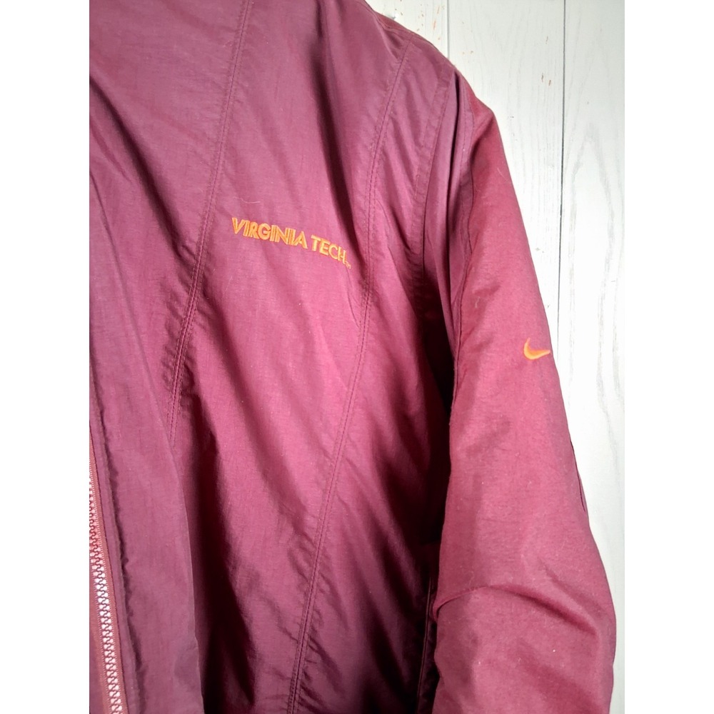 Vintage Nike Virginia Tech Puffer Jacket Mens L Maroon Team Issue Collage Y2K - Picture 4 of 11